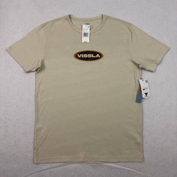 Vissla Vintage Wash Logo T-Shirt Mens Medium Bone Organic Cotton NWT - Picture 3 of 9